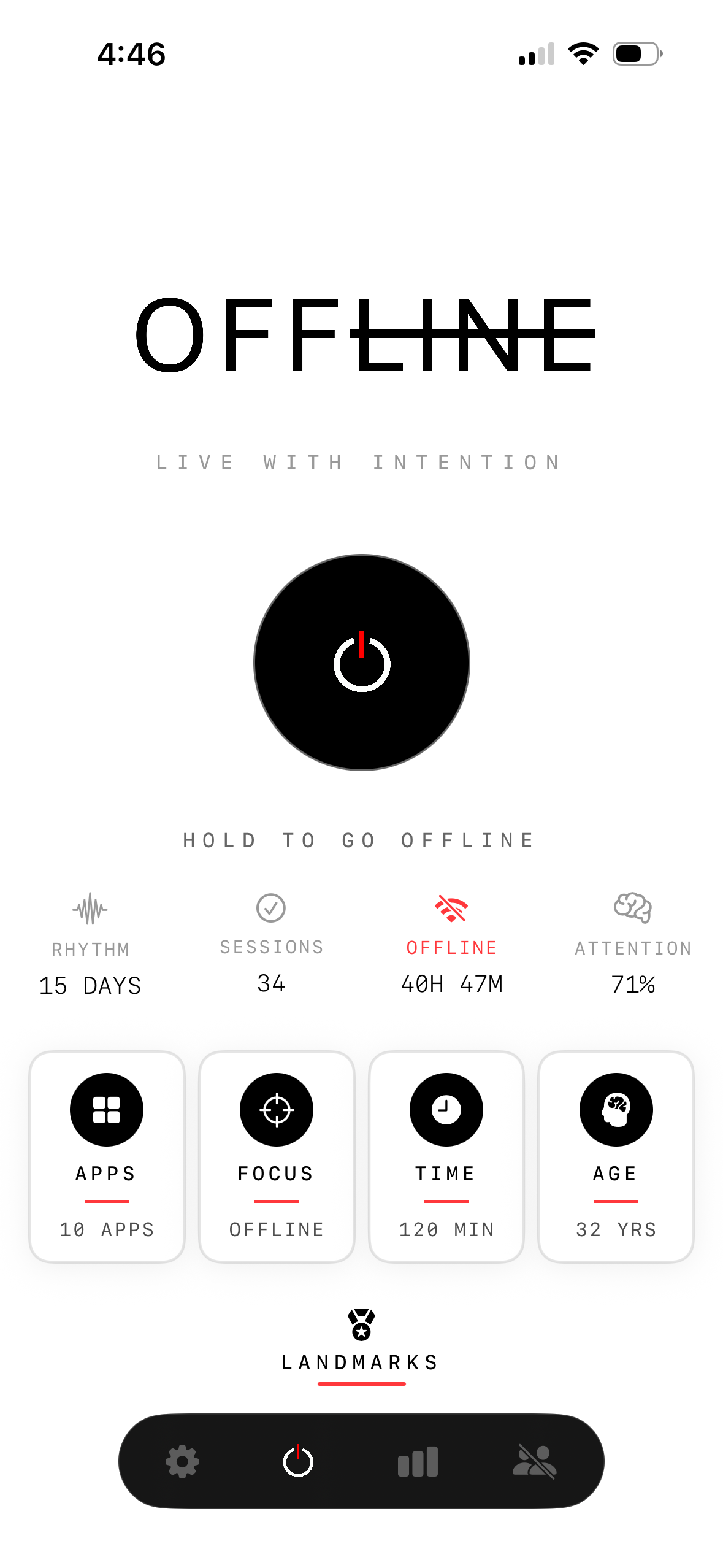 OFFLINE App — HOME