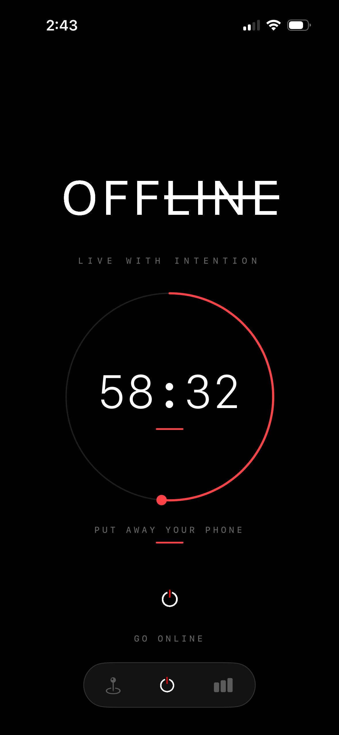 OFFLINE App — ACTIVE SESSION