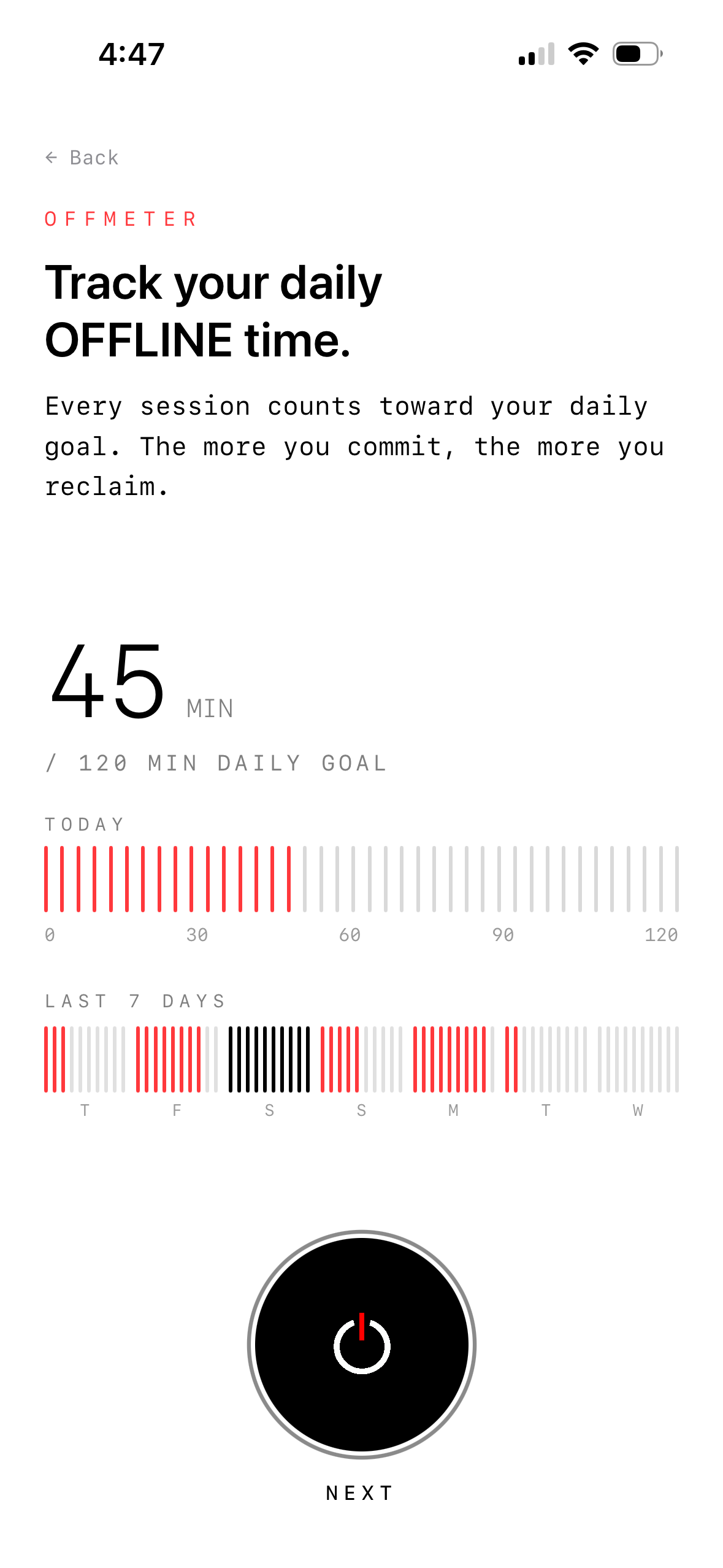 OFFLINE App — OFFMETER