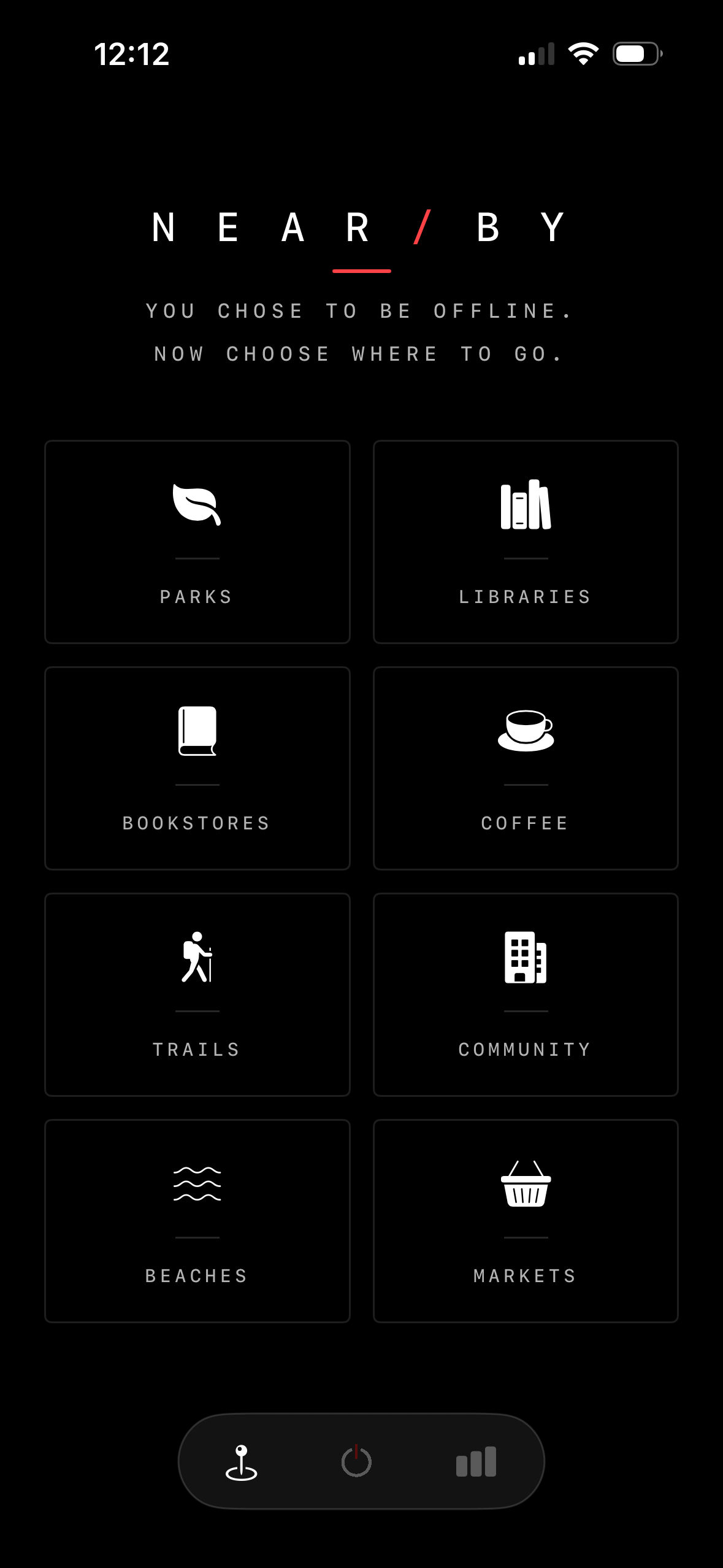 OFFLINE App — NEARBY
